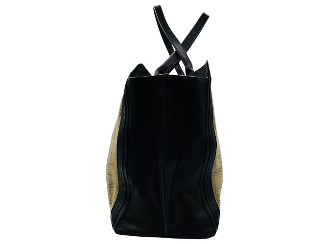 Chloé Borsa tote a doppio manico in tessuto e pelle beige / nera Chloe Multicolore - vista 2