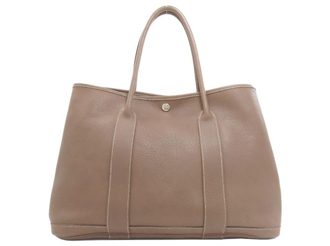 Hermès Borsa Tote Hermes Garden Party PM Taupe - vista 2