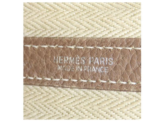 Hermès Borsa Tote Hermes Garden Party PM Taupe - vista 6