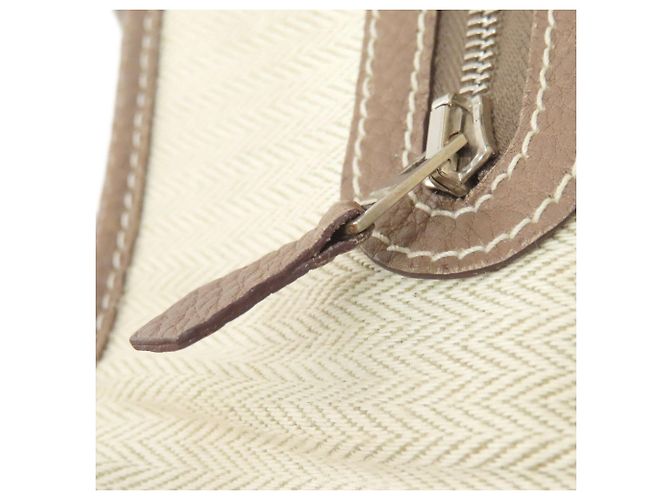 Hermès Borsa Tote Hermes Garden Party PM Taupe - vista 8