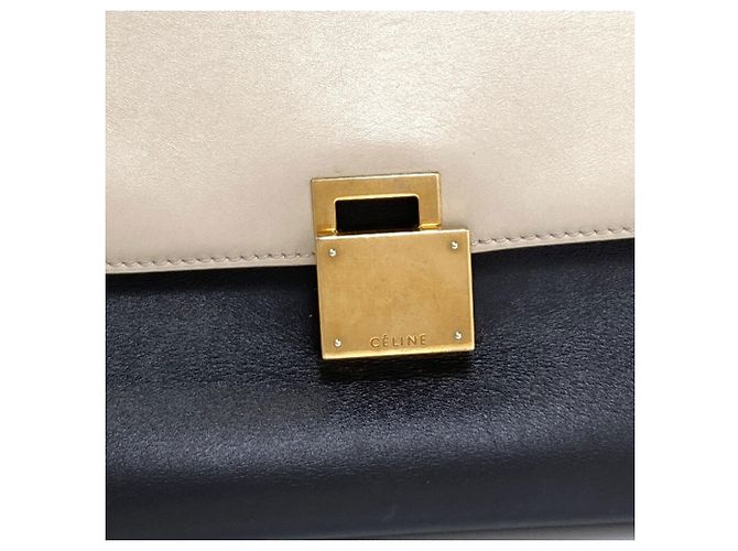 Céline Borsa 2-Way Celine Trapeze Medium Nero Bianco - vista 26