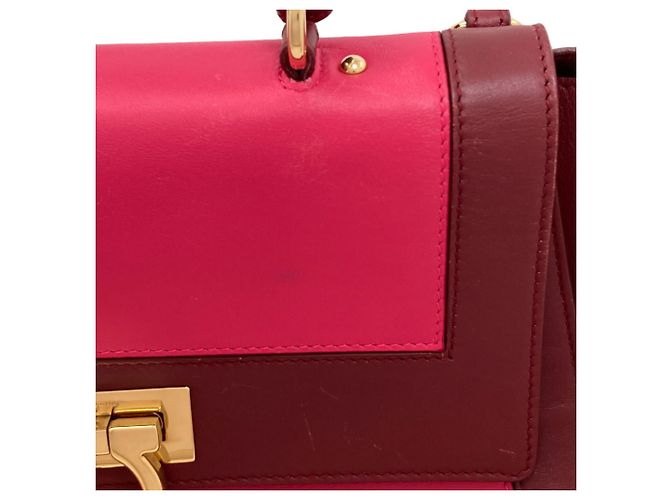 Borsa Salvatore Ferragamo Sofia Gancini Hardware Rosa Bordò - vista 13