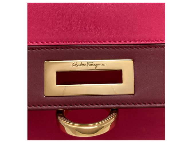 Borsa Salvatore Ferragamo Sofia Gancini Hardware Rosa Bordò - vista 22