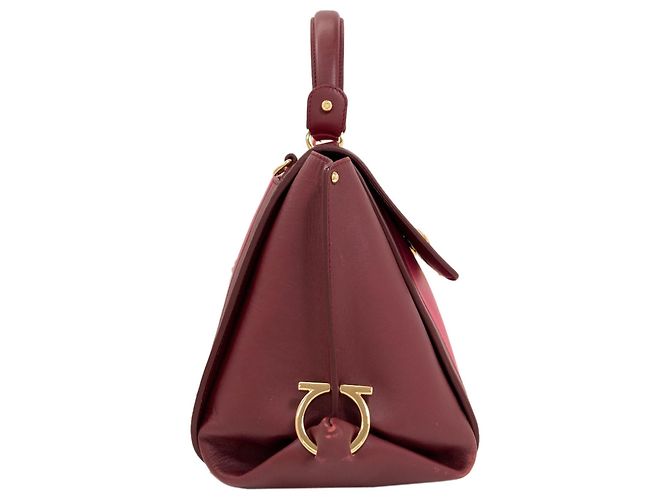 Borsa Salvatore Ferragamo Sofia Gancini Hardware Rosa Bordò - vista 3