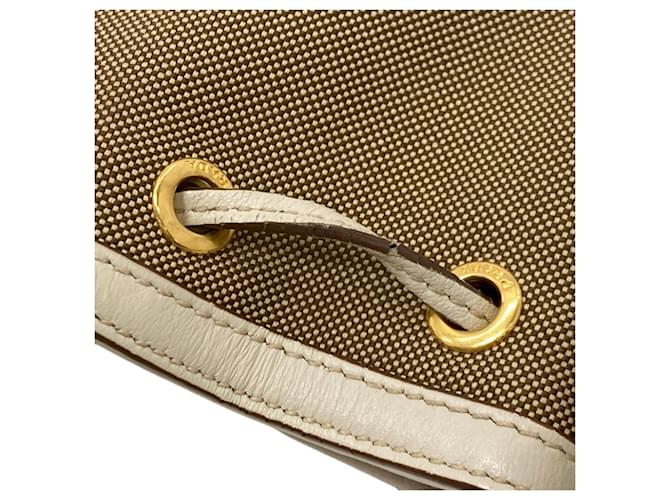 Borsa 2-Way Prada Fiocco con coulisse Marrone Bianco - vista 16