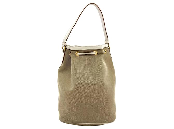 Borsa 2-Way Prada Fiocco con coulisse Marrone Bianco - vista 2