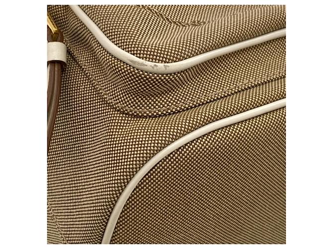 Borsa 2-Way Prada Fiocco con coulisse Marrone Bianco - vista 28