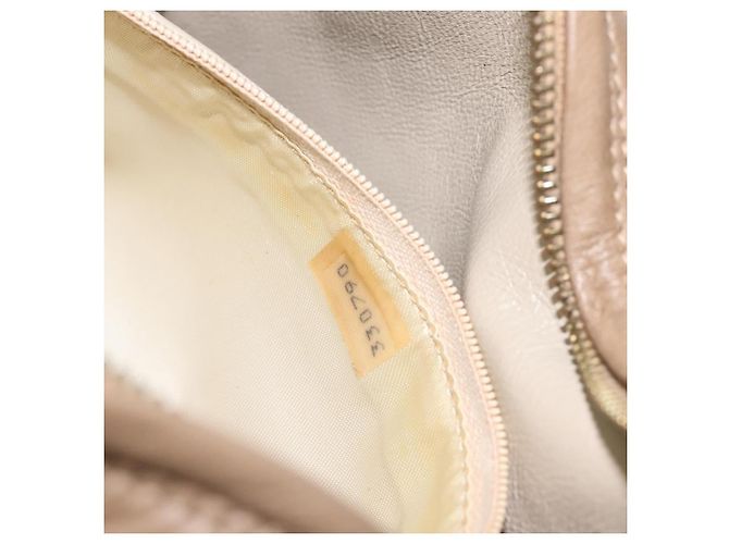 Chanel Vintage Diamond CC Camera Quilted Leather Small Beige - vista 7