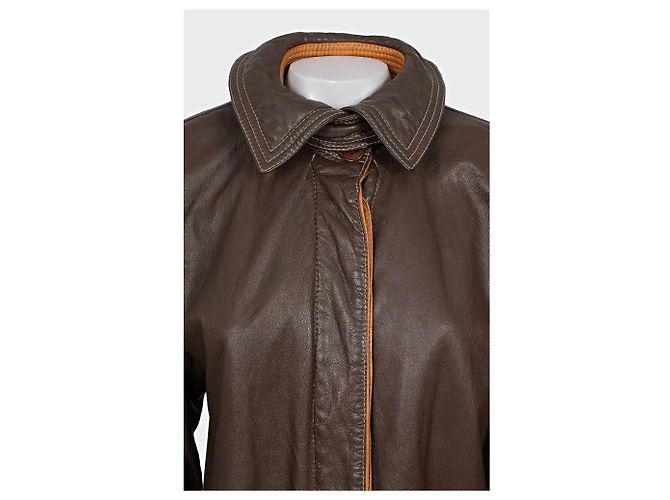 Gianfranco Ferré Lederjacke Ferre Classic Braun Größe M Gebraucht - Ansicht 4
