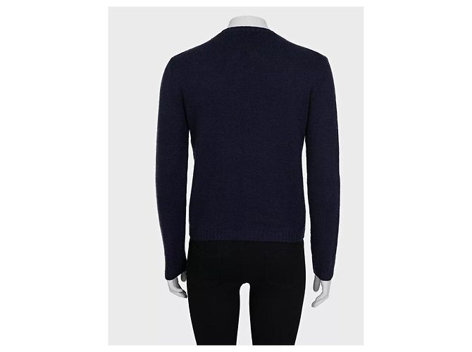 Bestickter blauer Cashmere-Pullover Christian Dior 38/M gebraucht - Ansicht 3
