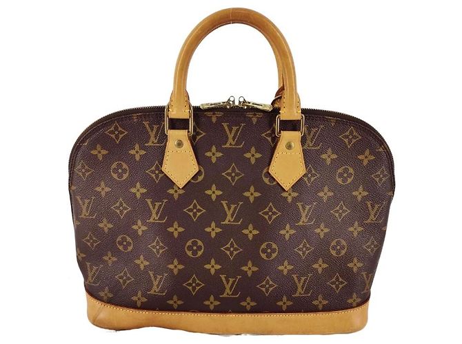 Borsa Louis Vuitton Alma in tela Monogram MM Marrone - vista 2