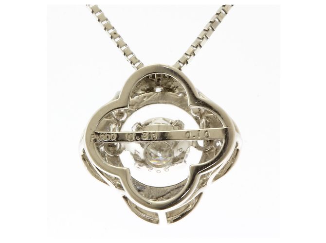 Autre Marque Collana a Trifoglio in Platino e Diamanti Argento - vista 3