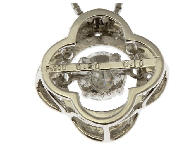 Autre Marque Collana a Trifoglio in Platino e Diamanti Argento - vista 5
