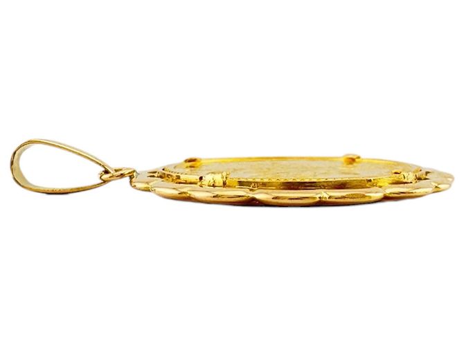 Autre Marque Goldener Ahornblatt-Münzanhänger - Ansicht 4