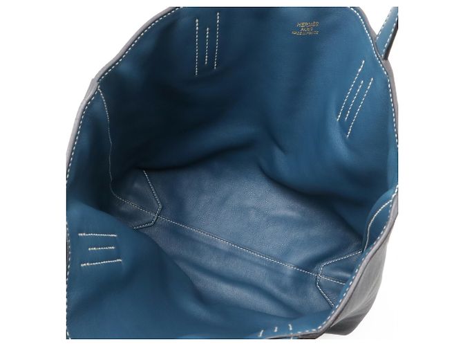 Hermès Borsa Tote Reversibile HERMES Double Sens 28 Blu Blu navy - vista 6