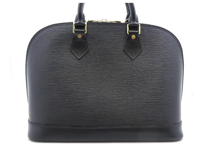 Borsa Louis Vuitton Alma in pelle Epi MM Nero - vista 2