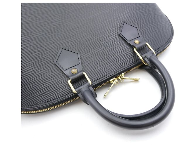Borsa Louis Vuitton Alma in pelle Epi MM Nero - vista 3