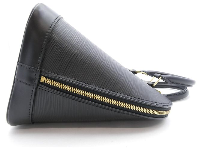 Borsa Louis Vuitton Alma in pelle Epi MM Nero - vista 5