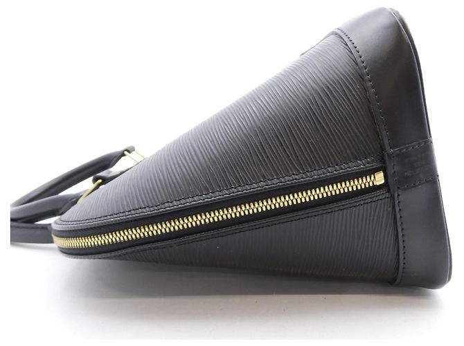 Borsa Louis Vuitton Alma in pelle Epi MM Nero - vista 6