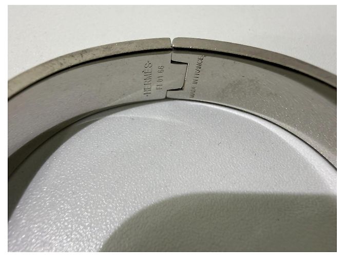 Hermès Clic H Bracciale Bianco Argento Silver hardware - vista 5