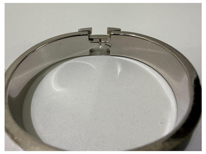 Hermès Clic H Bracciale Bianco Argento Silver hardware - vista 6