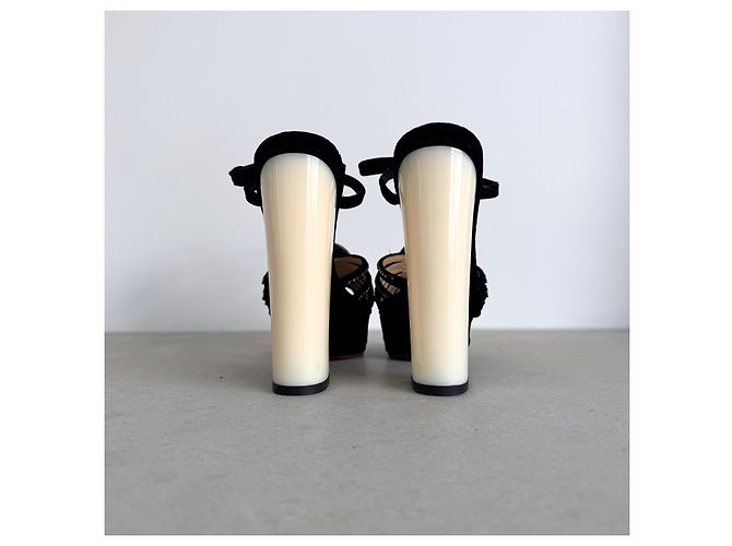 Charlotte Olympia Sandali in velluto con plateau Nero Beige - vista 6