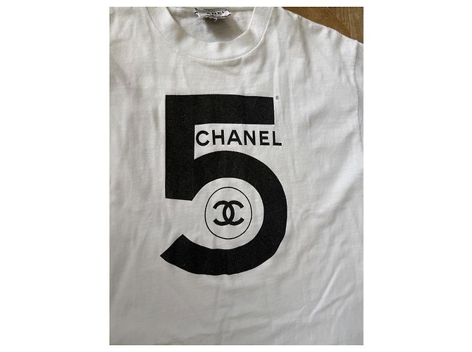 Camiseta de algodón Chanel N°5 Negro Blanco - vista 3