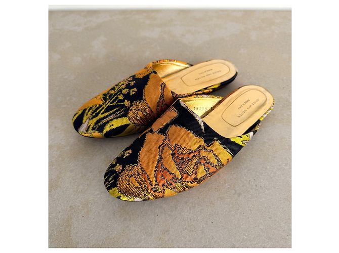 Dries Van Noten Mules Jacquard Floreale Multicolore D'oro - vista 2