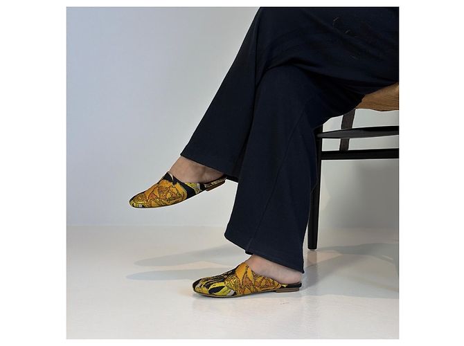 Dries Van Noten Mules Jacquard Floreale Multicolore D'oro - vista 3