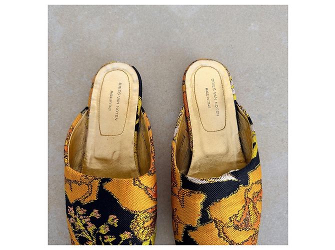 Dries Van Noten Mules Jacquard Floreale Multicolore D'oro - vista 5