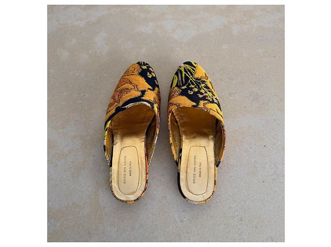 Dries Van Noten Mules Jacquard Floreale Multicolore D'oro - vista 7