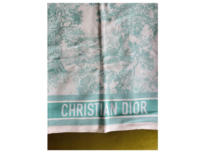 Foutah Christian Dior Toile de Jouy Sauvage en coton Bleu clair - vue 2