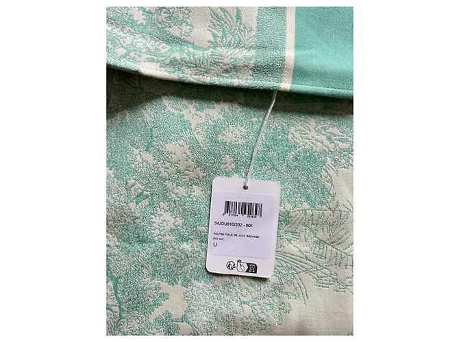 Foutah Christian Dior Toile de Jouy Sauvage en coton Bleu clair - vue 4
