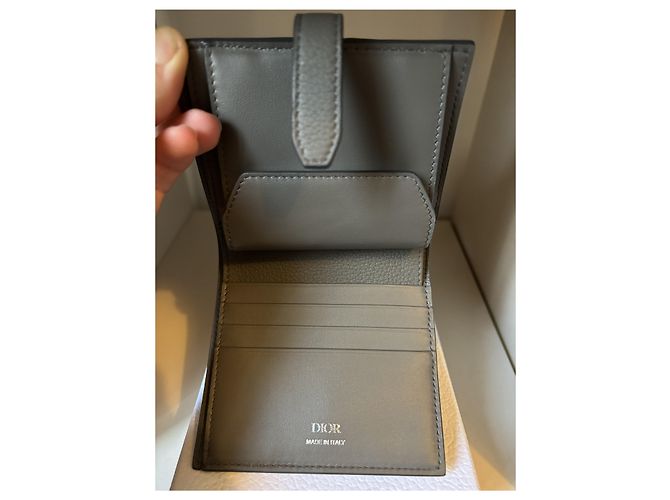Dior Normandy Leather Wallet Dark grey - view 4