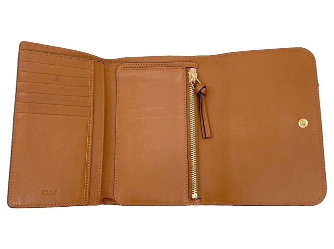 Chloé Chloe Alphabet Long Wallet Marrone - vista 4