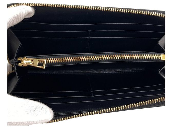 Cartera larga de piel Anagram para mujer Loewe Negro - vista 4