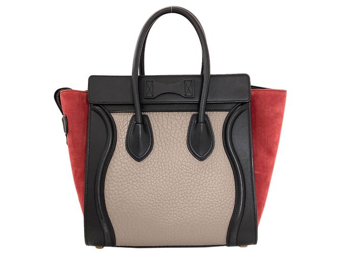 Céline Celine Luggage Micro Handbag Braun Schwarz Rot - Ansicht 2