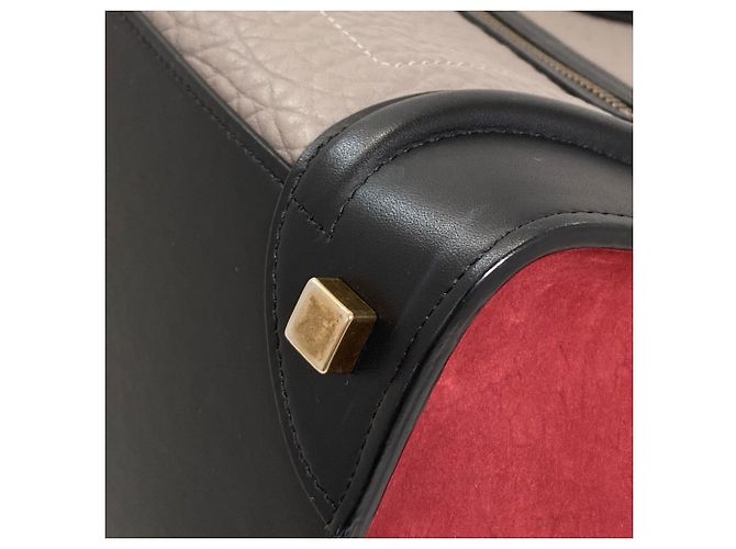 Céline Celine Luggage Micro Handbag Braun Schwarz Rot - Ansicht 26
