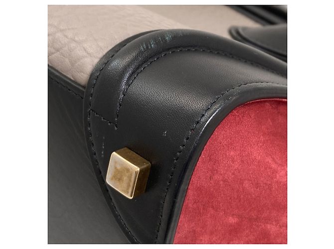 Céline Celine Luggage Micro Handbag Braun Schwarz Rot - Ansicht 28