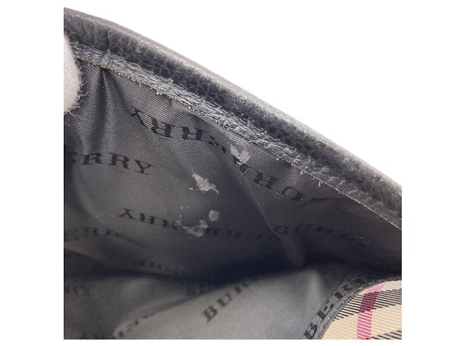 Borsa in nylon Burberry Check da donna Nero Beige - vista 12