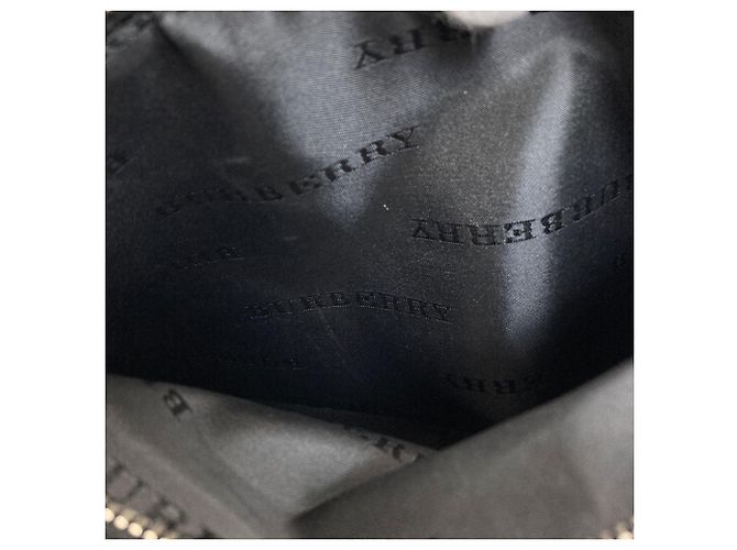 Borsa in nylon Burberry Check da donna Nero Beige - vista 7