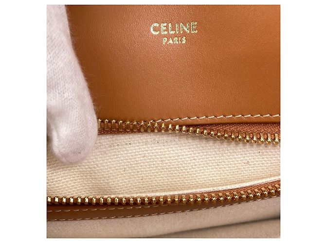 Cabas Céline Borsa Tote Verticale 2-Way Celine Marrone Bianco - vista 10