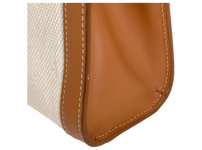 Cabas Céline Borsa Tote Verticale 2-Way Celine Marrone Bianco - vista 13