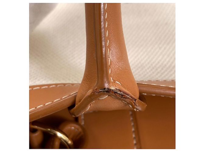 Cabas Céline Borsa Tote Verticale 2-Way Celine Marrone Bianco - vista 20