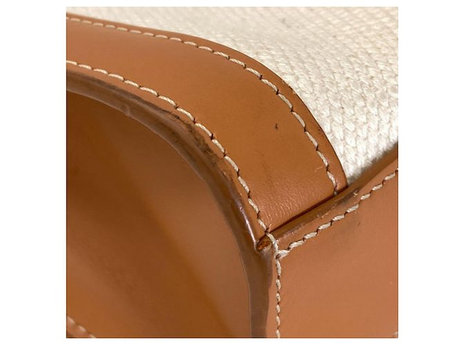 Cabas Céline Borsa Tote Verticale 2-Way Celine Marrone Bianco - vista 23