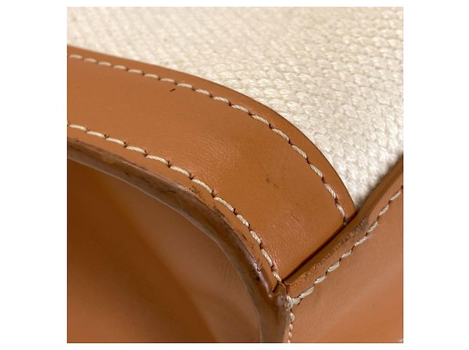 Cabas Céline Borsa Tote Verticale 2-Way Celine Marrone Bianco - vista 25