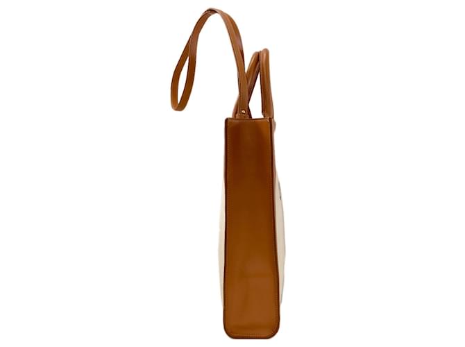 Cabas Céline Borsa Tote Verticale 2-Way Celine Marrone Bianco - vista 3