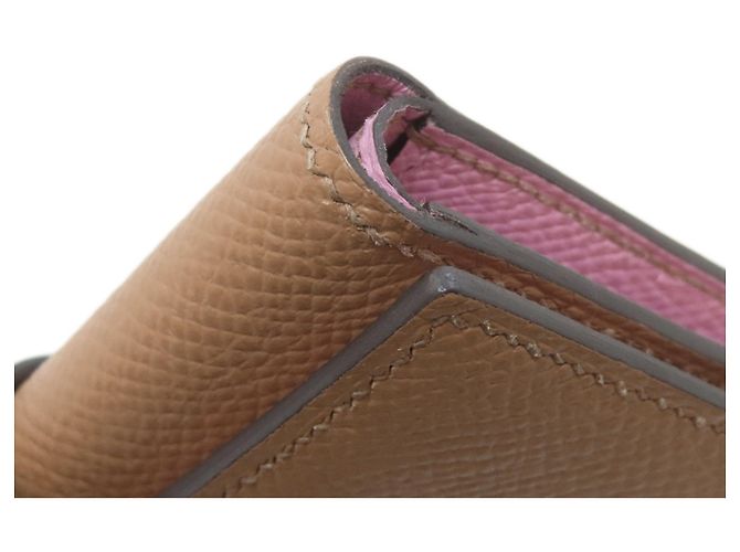 Hermès Hermes Bearn Combination Verso Bi-fold Wallet Braun Pink - Ansicht 15