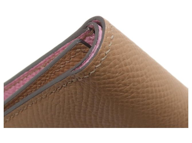 Hermès Hermes Bearn Combination Verso Bi-fold Wallet Braun Pink - Ansicht 18