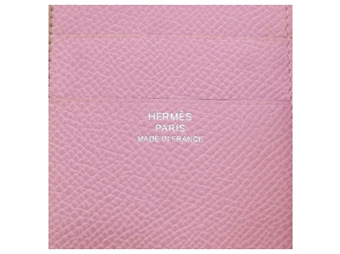 Hermès Hermes Bearn Combination Verso Bi-fold Wallet Braun Pink - Ansicht 7